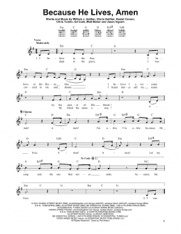 page one of Because He Lives, Amen (Easy Guitar)