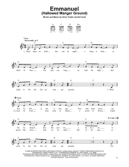 page one of Emmanuel (Hallowed Manger Ground) (Easy Guitar)