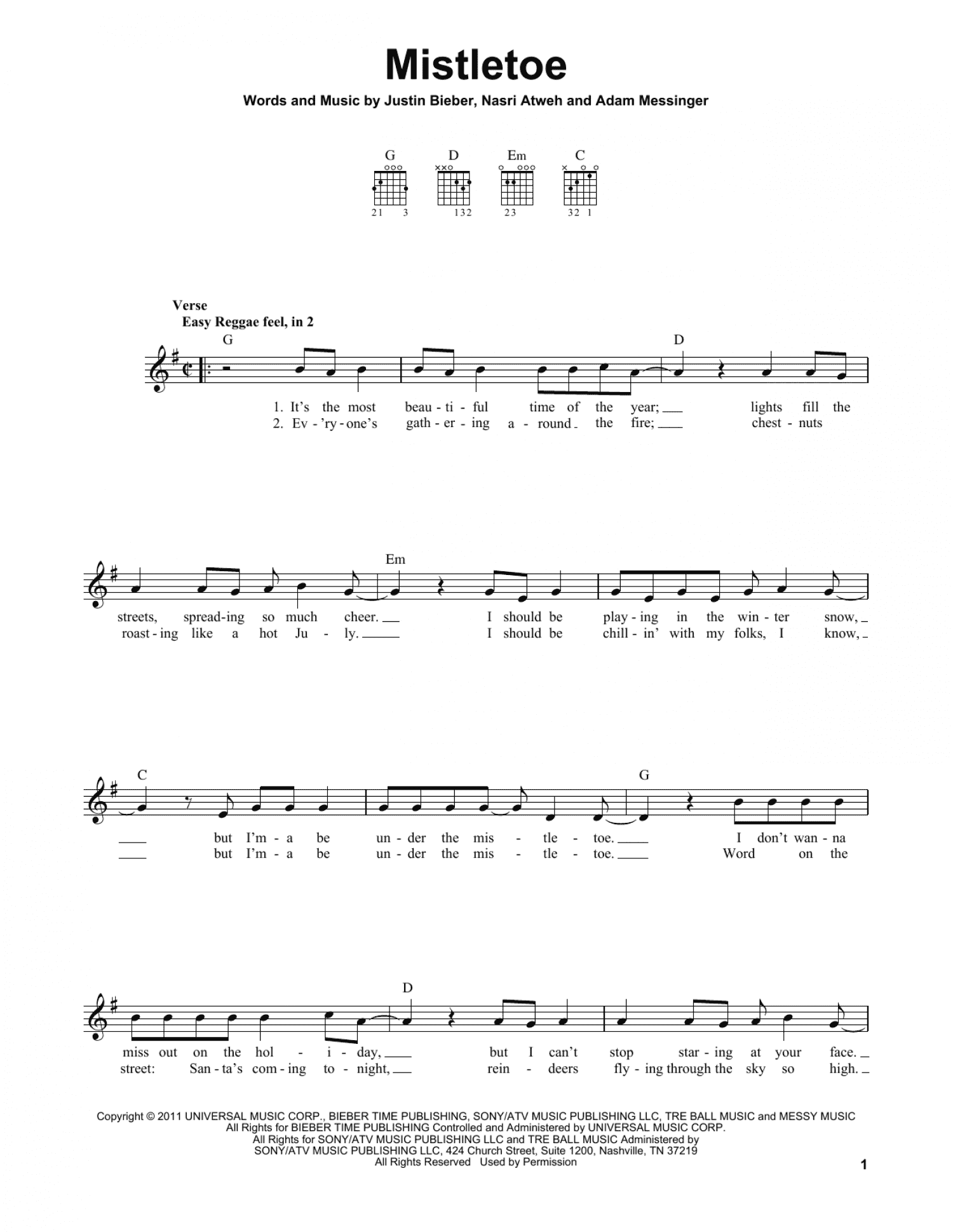 Mistletoe (Easy Guitar)