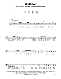 page one of Mistletoe (Easy Guitar)