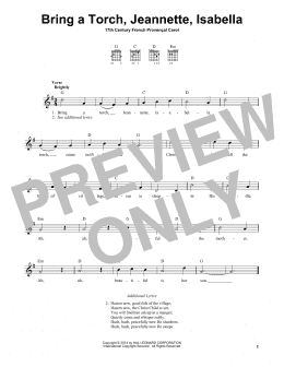 page one of Bring A Torch, Jeannette, Isabella (Easy Guitar)