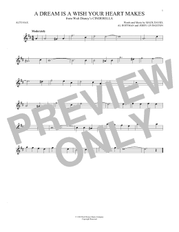 page one of A Dream Is A Wish Your Heart Makes (from Cinderella) (Alto Sax Solo)