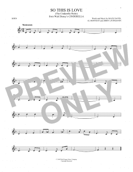 page one of So This Is Love (from Cinderella) (French Horn Solo)