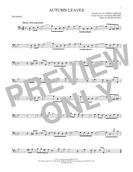 page one of Autumn Leaves (Trombone Solo)