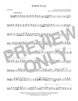 page one of White Flag (Trombone Solo)