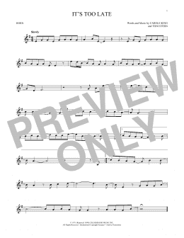page one of It's Too Late (French Horn Solo)