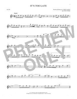page one of It's Too Late (Flute Solo)