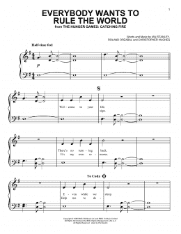 page one of Everybody Wants To Rule The World (Easy Piano)