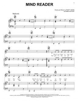 page one of Mind Reader (Piano, Vocal & Guitar Chords (Right-Hand Melody))