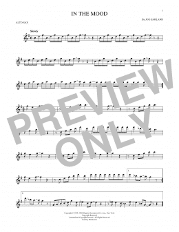 page one of In The Mood (Alto Sax Solo)