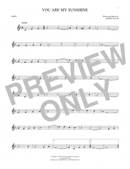 page one of You Are My Sunshine (French Horn Solo)