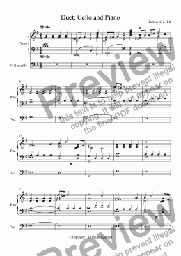 page one of Cello and Piano Duet # 2
