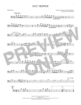 page one of Day Tripper (Trombone Solo)