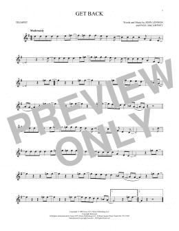 page one of Get Back (Trumpet Solo)