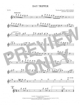 page one of Day Tripper (Flute Solo)