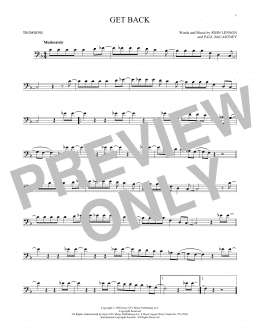page one of Get Back (Trombone Solo)