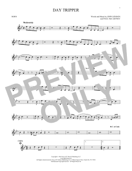 page one of Day Tripper (French Horn Solo)