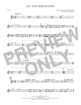 page one of All You Need Is Love (Flute Solo)