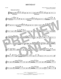 page one of Birthday (Flute Solo)