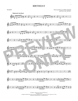 page one of Birthday (Trumpet Solo)