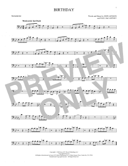 page one of Birthday (Trombone Solo)