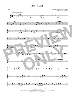 page one of Birthday (French Horn Solo)