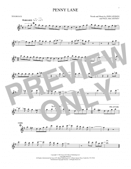 page one of Penny Lane (Tenor Sax Solo)
