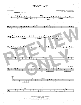 page one of Penny Lane (Trombone Solo)