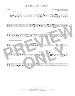 page one of A Hard Day's Night (Viola Solo)