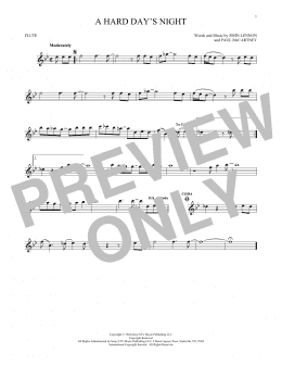 page one of A Hard Day's Night (Flute Solo)