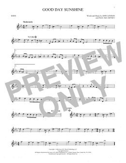 page one of Good Day Sunshine (French Horn Solo)