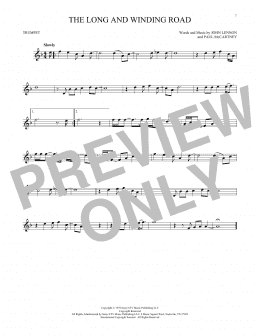 page one of The Long And Winding Road (Trumpet Solo)