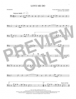 page one of Love Me Do (Trombone Solo)