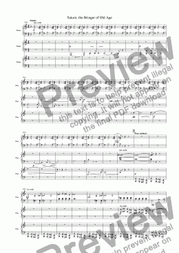 page one of Saturn from "The Planets" Suite