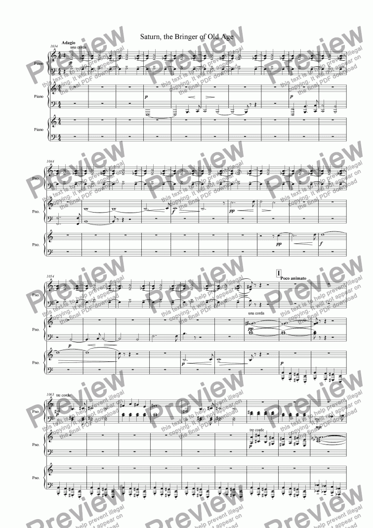 page one of Saturn from "The Planets" Suite