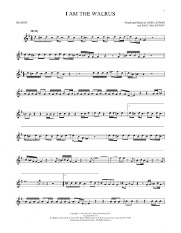 page one of I Am The Walrus (Trumpet Solo)