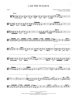 page one of I Am The Walrus (Viola Solo)