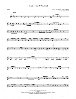 page one of I Am The Walrus (French Horn Solo)