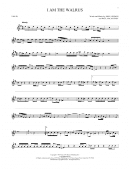 page one of I Am The Walrus (Violin Solo)