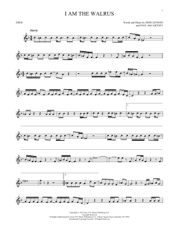 page one of I Am The Walrus (Oboe Solo)