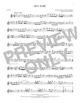 page one of Hey Jude (Flute Solo)