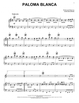 page one of Paloma Blanca (Piano, Vocal & Guitar Chords (Right-Hand Melody))