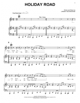 page one of Holiday Road (Piano, Vocal & Guitar Chords (Right-Hand Melody))