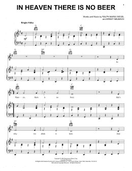 page one of In Heaven There Is No Beer (Piano, Vocal & Guitar Chords (Right-Hand Melody))
