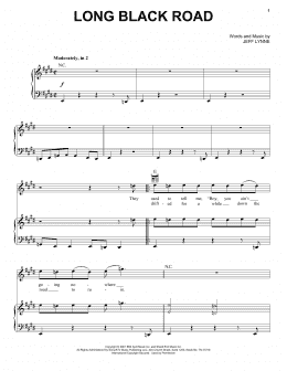page one of Long Black Road (Piano, Vocal & Guitar Chords (Right-Hand Melody))