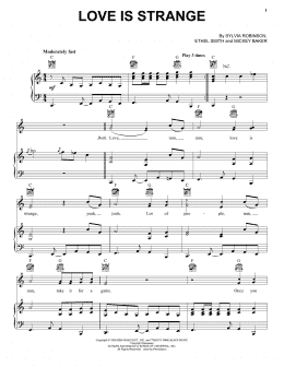 page one of Love Is Strange (Piano, Vocal & Guitar Chords (Right-Hand Melody))