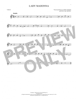 page one of Lady Madonna (Violin Solo)