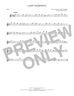 page one of Lady Madonna (Oboe Solo)