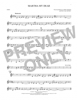 page one of Martha My Dear (French Horn Solo)