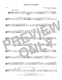 page one of Ticket To Ride (Viola Solo)